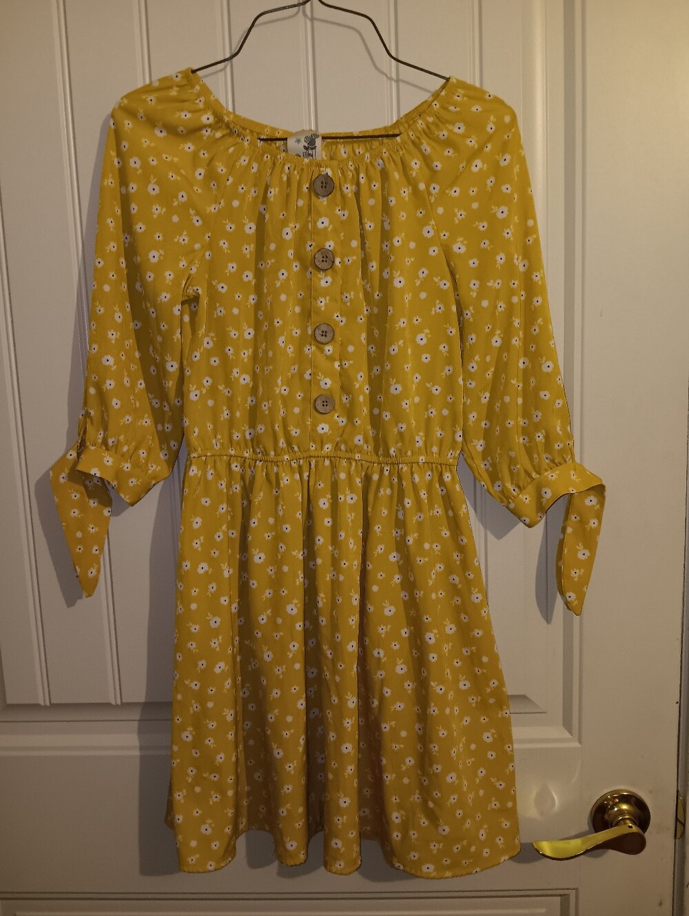 Lily Bleu Yellow Floral Button-Front Casual Dress